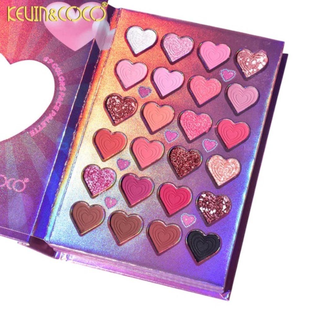 NEW Kevin & Coco 67 Color Face Palette | Hearts Eyeshadow Blush Highlighter - Picture 2 of 9